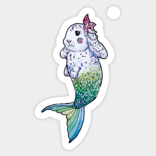 Tropical Mermaid Bunny Sticker